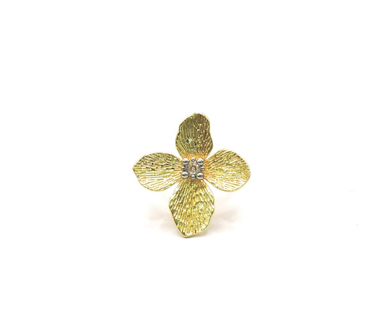 Flower Ring with Gold-filled Zircon