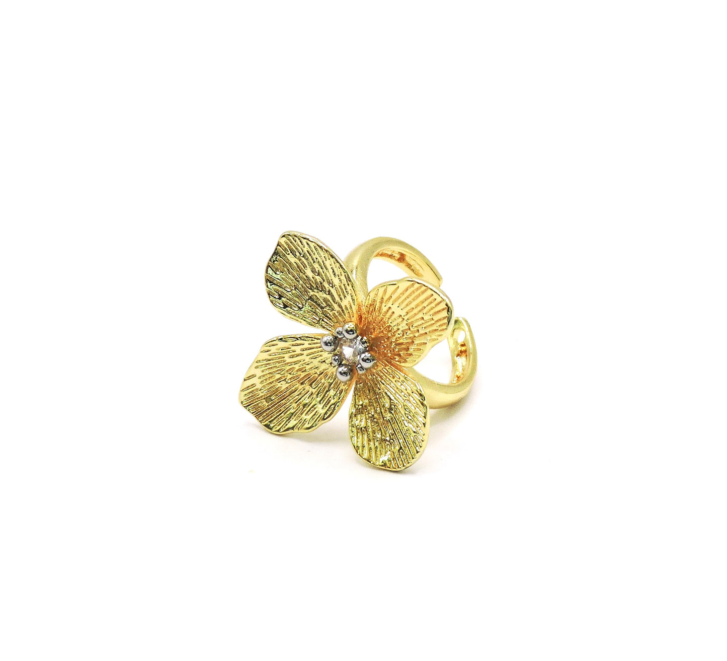 Flower Ring with Gold-filled Zircon