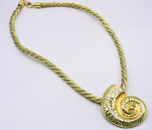 Gold-filled Sea Snail Cord Necklace