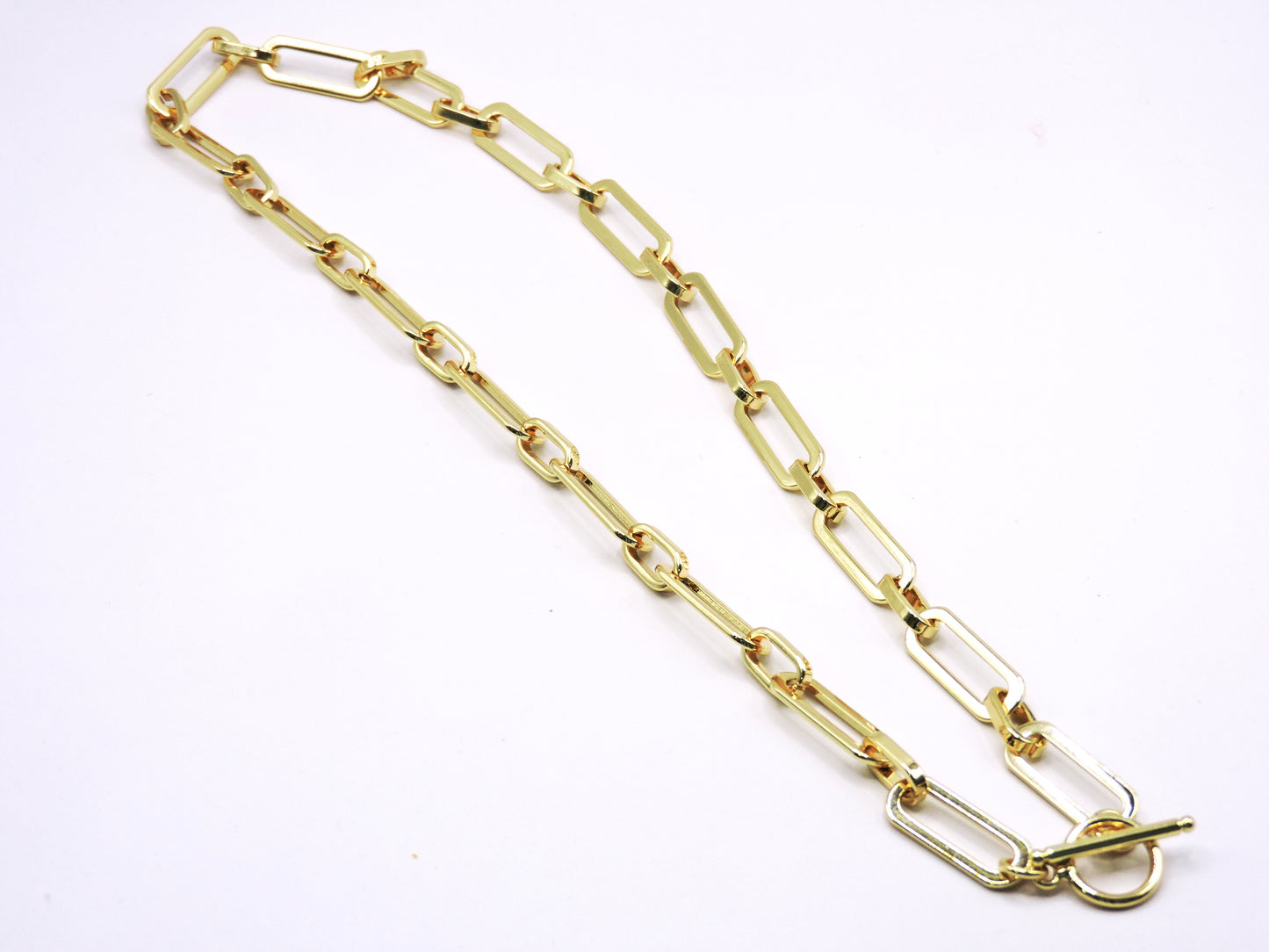 Gold filled paperclip style necklace