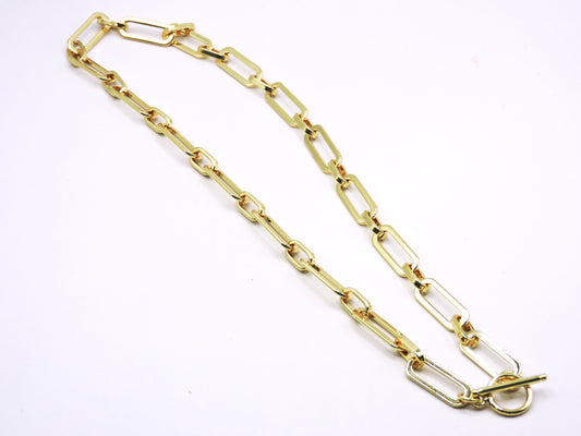 Gold filled paperclip style necklace