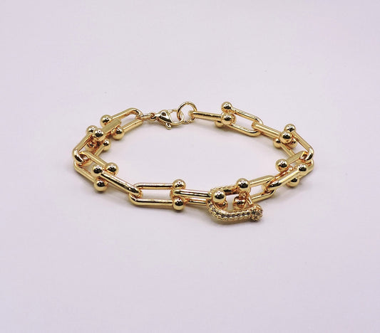 Gold-filled Micropave U-Chain Bracelet