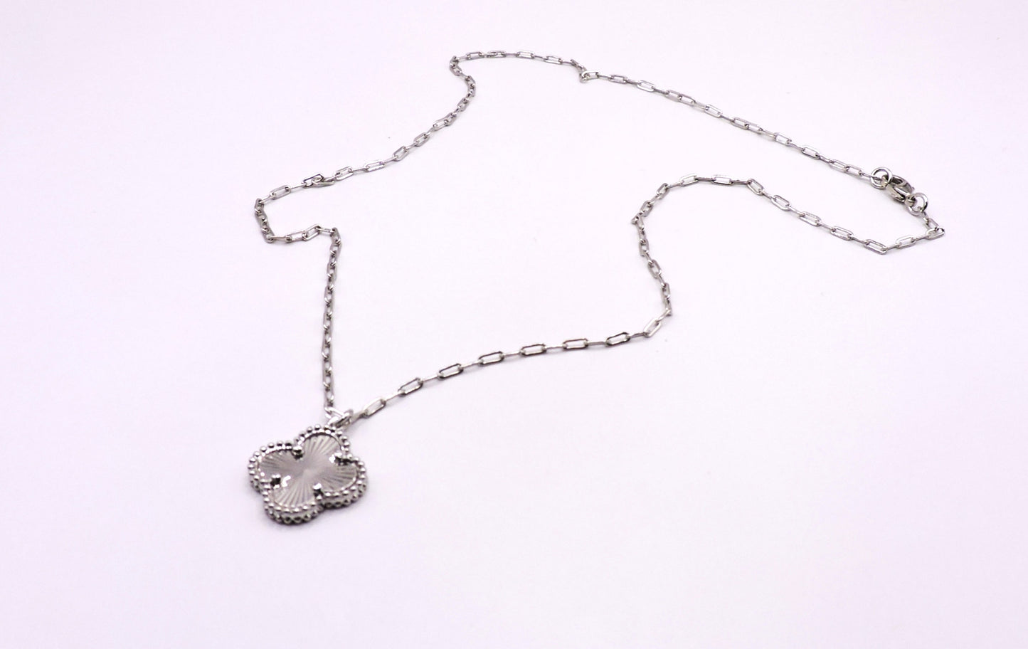 Silver Necklace with a Silver-filled Clover