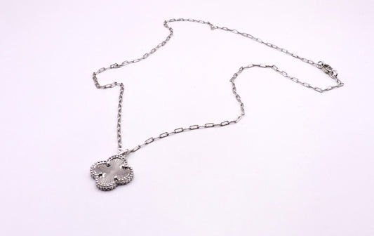 Silver Necklace with a Silver-filled Clover
