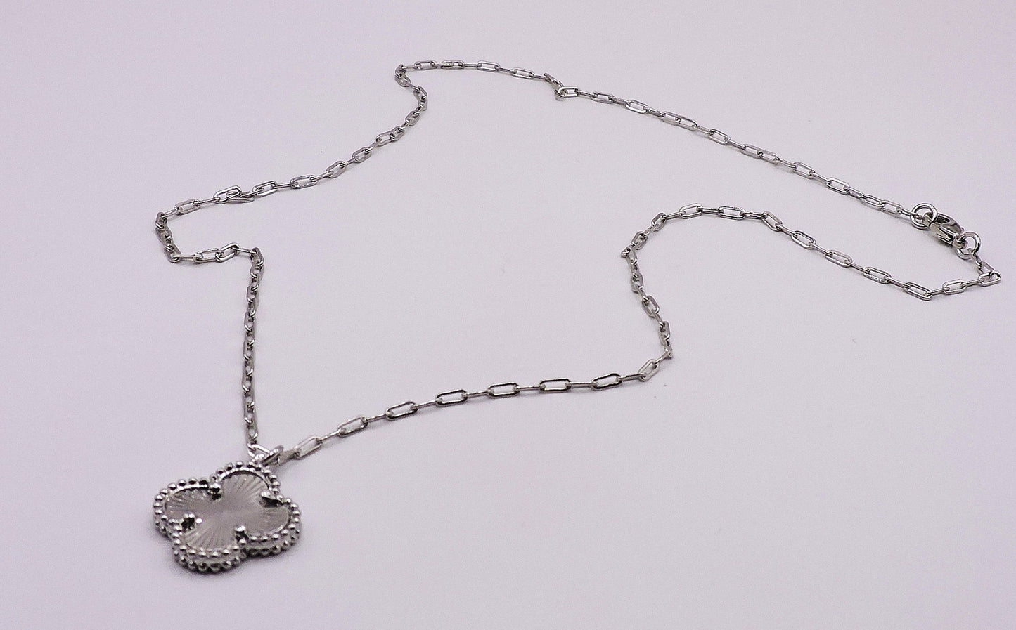 Silver Necklace with a Silver-filled Clover