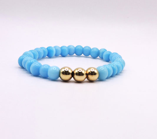 Gold-plated silver bracelet with real blue stones