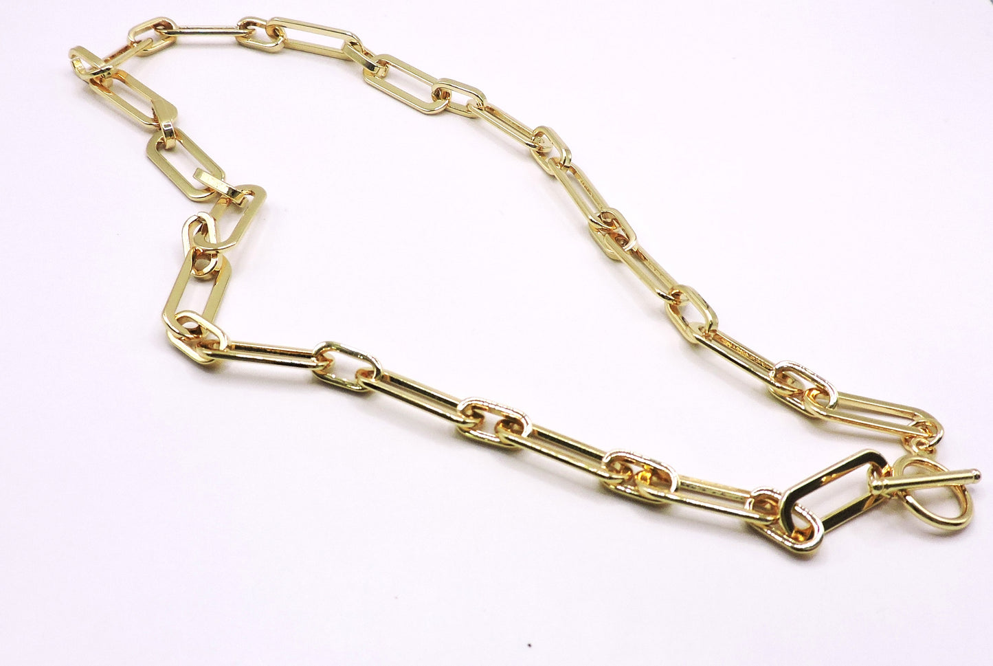 Gold filled paperclip style necklace