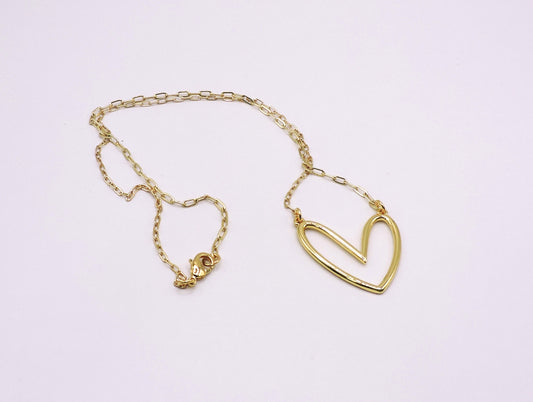 Gold Filled Frame Heart Necklace