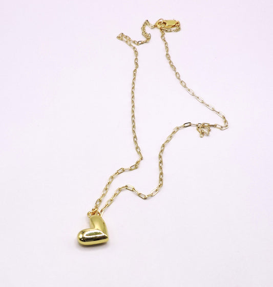 Gold Filled Balloon Heart Necklace.