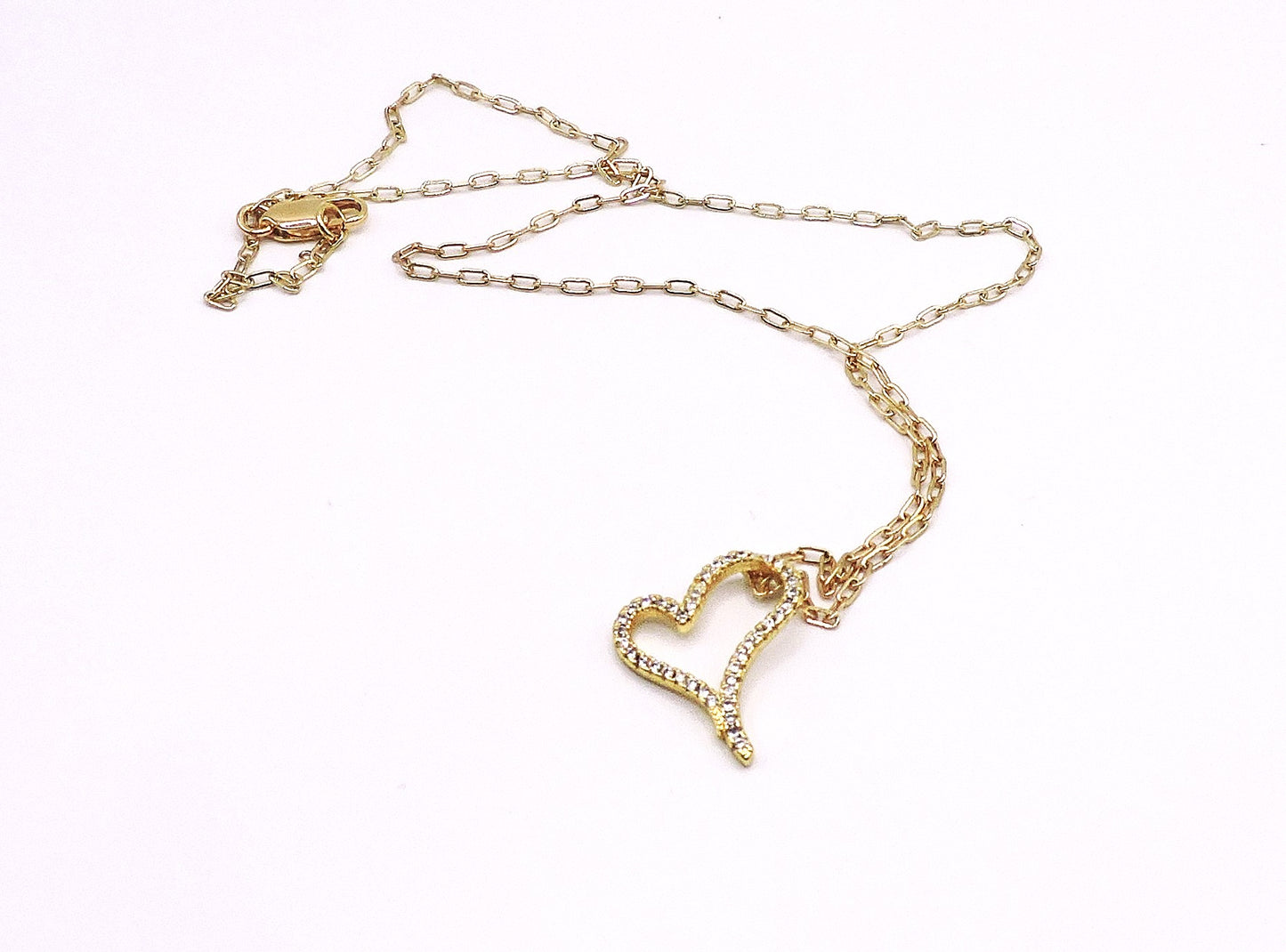 Heart necklace with Zircons en Gold Filled
