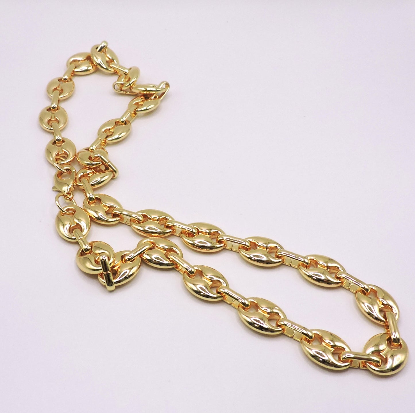 Large Coffee Bean Necklace, Gold Filled