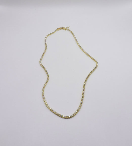 Gold Tennis Choker with Zircons in 925 silver