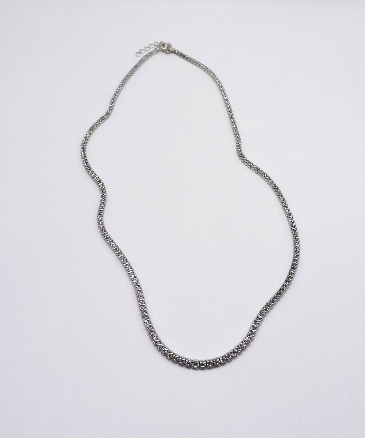 Silver Tennis Choker with Zircons in 925 silver