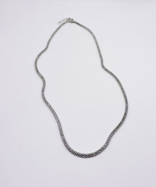 Silver Tennis Choker with Zircons in 925 silver