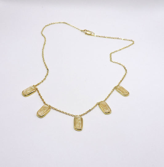 Gold-plated silver necklace with enameled ornaments