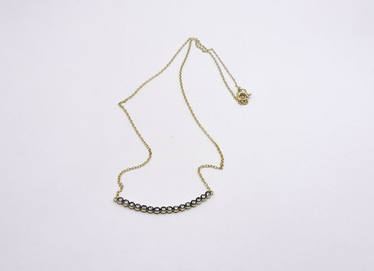 Gold-plated silver and zircon necklace