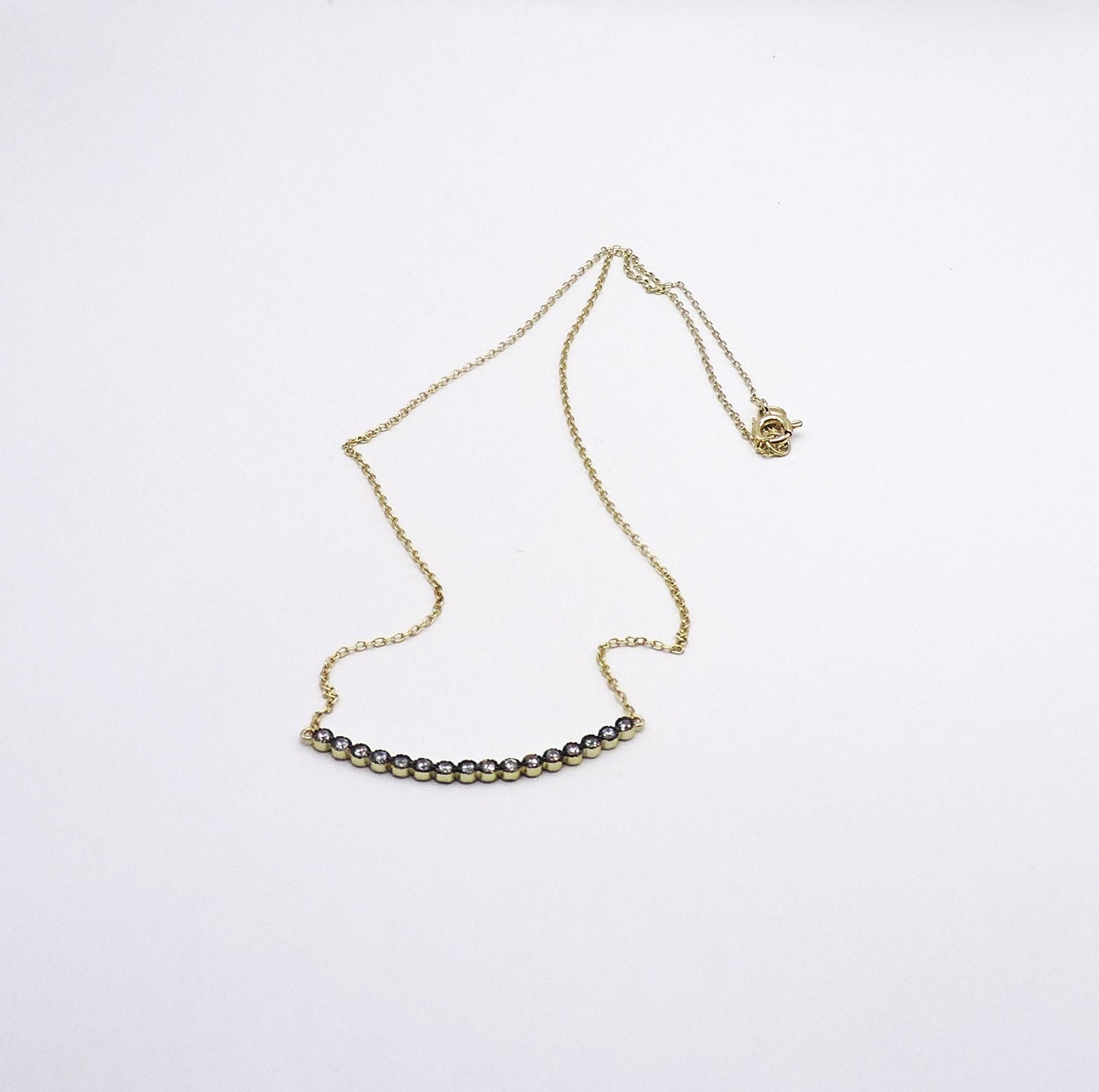 Gold-plated silver and zircon necklace