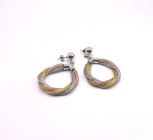 Silver Earrings in 3 Colors, Silver, Gold, Pink
