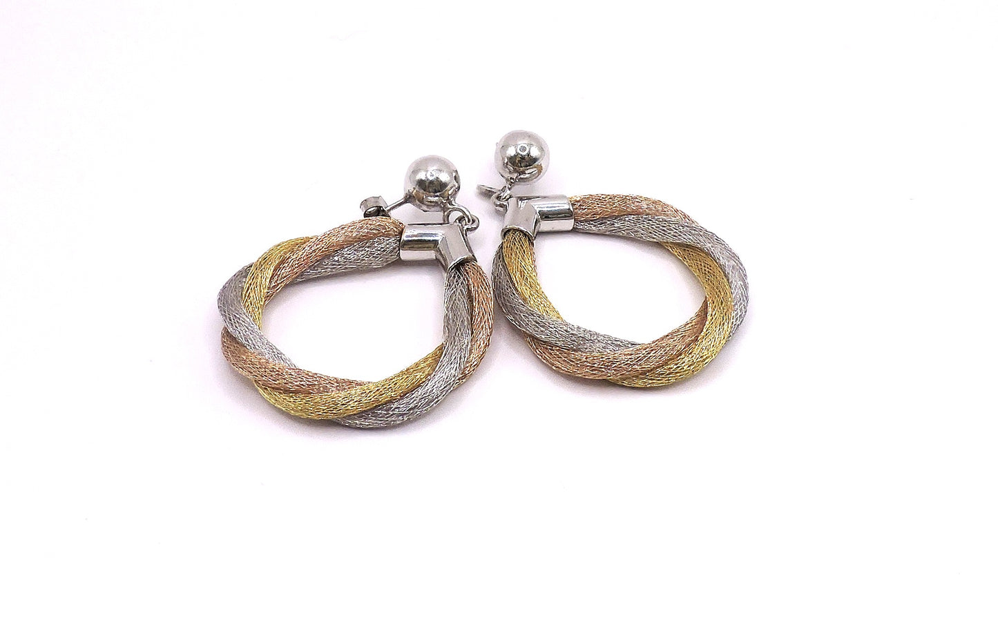 Silver Earrings in 3 Colors, Silver, Gold, Pink