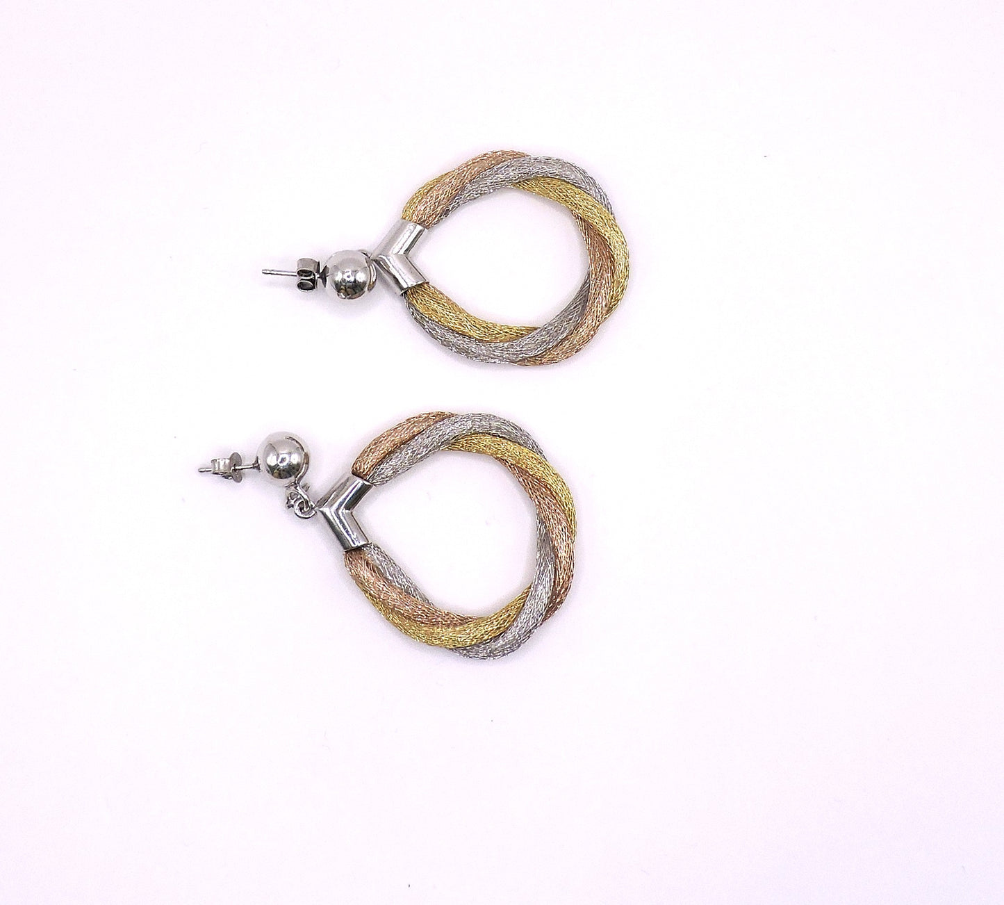 Silver Earrings in 3 Colors, Silver, Gold, Pink