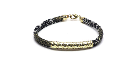 Leather bracelet with silver