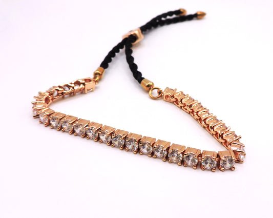 Rose Gold Bracelet Cord in Goldfilled and Sapphires