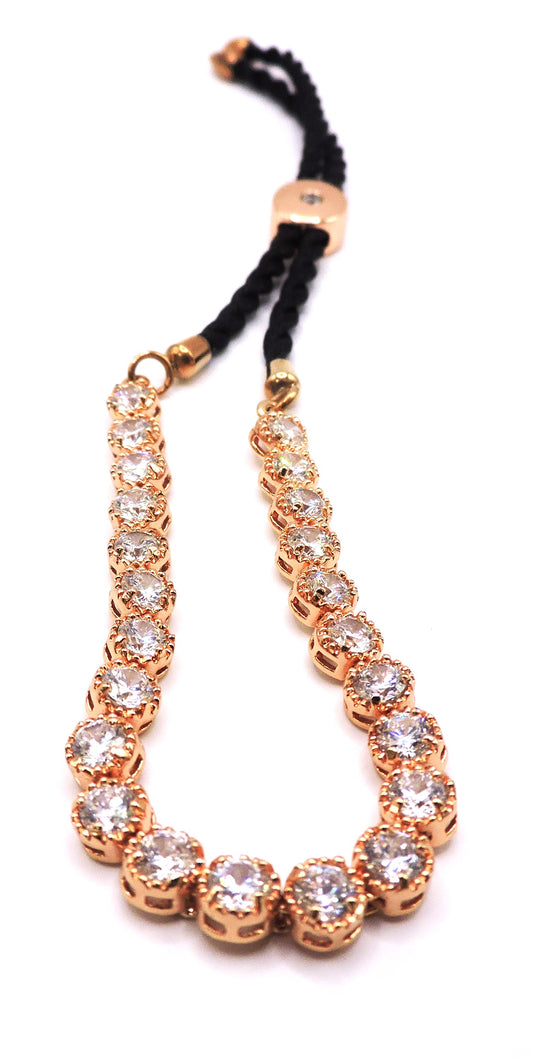 Rose Gold Bracelet Cord in Goldfilled and Sapphires