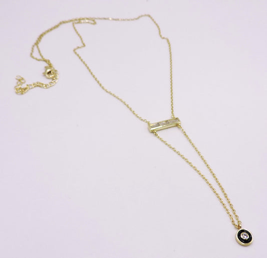 Zircon Baguette Necklace in Gold-Plated Silver