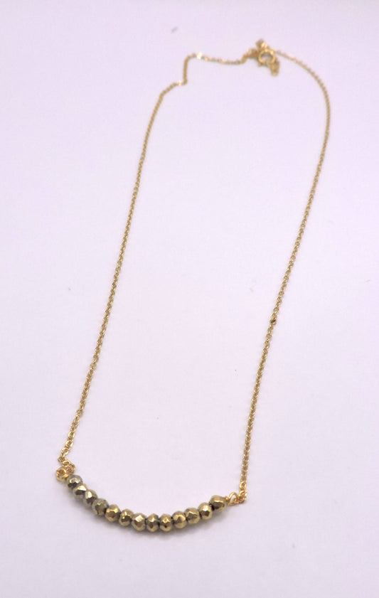 Gold-plated Silver Necklace with Beads