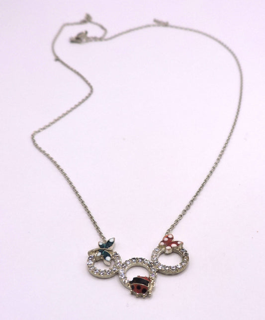 Silver Necklace with Little Bugs