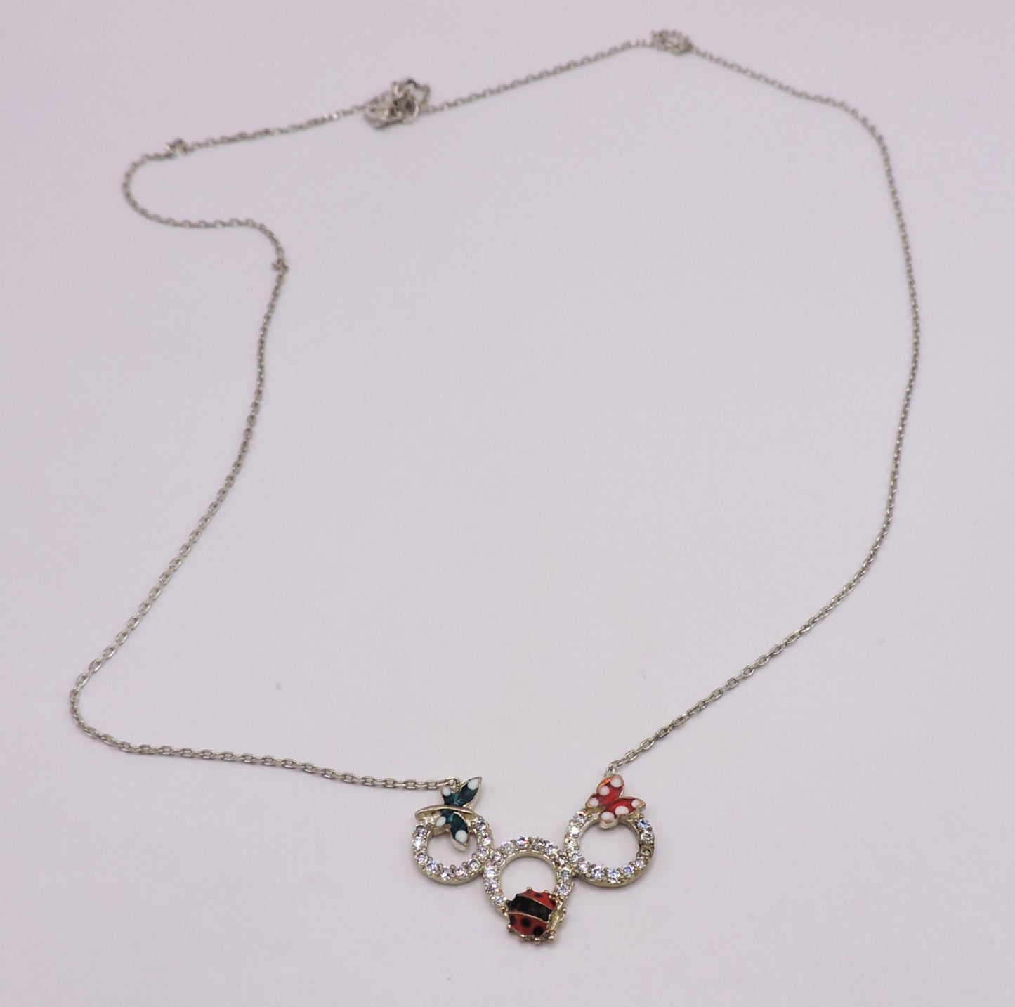 Silver Necklace with Little Bugs