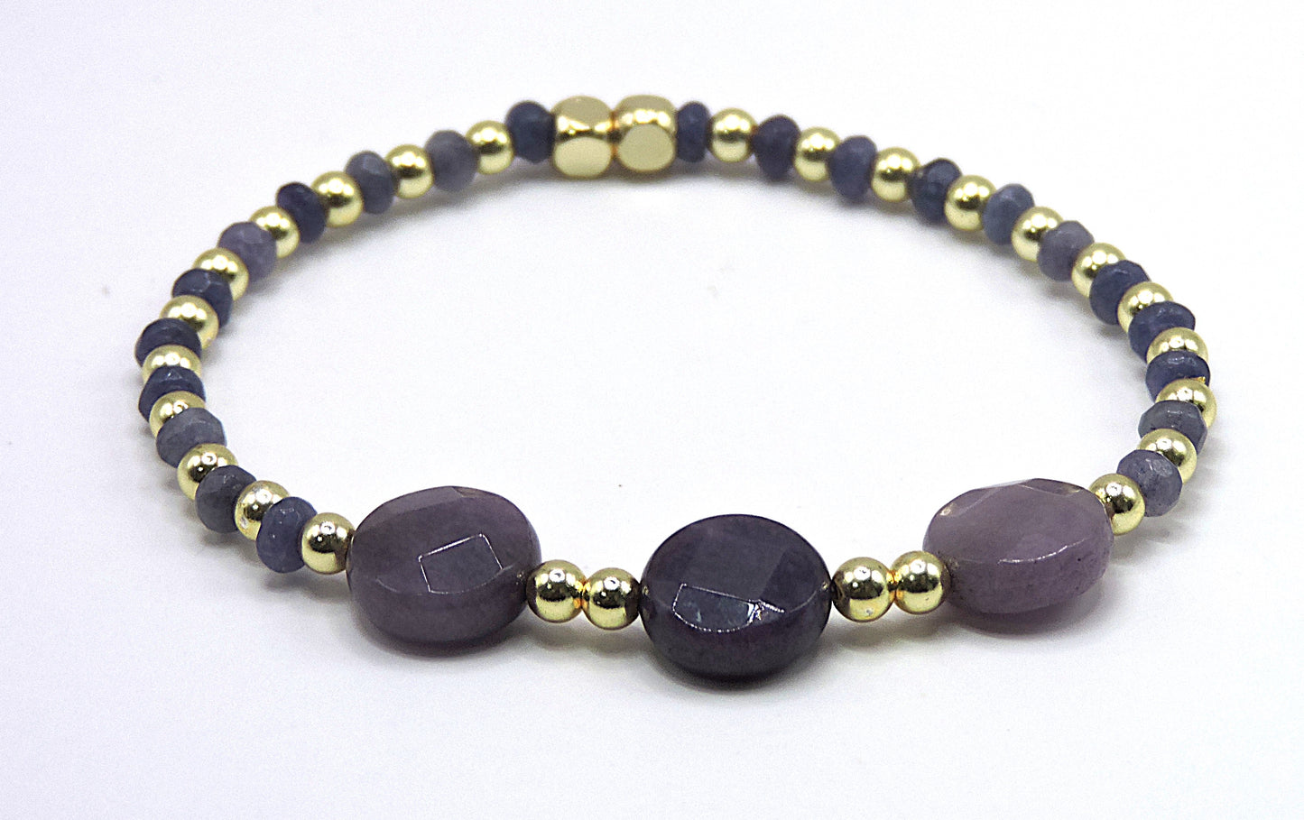 Real stone bracelet in silver