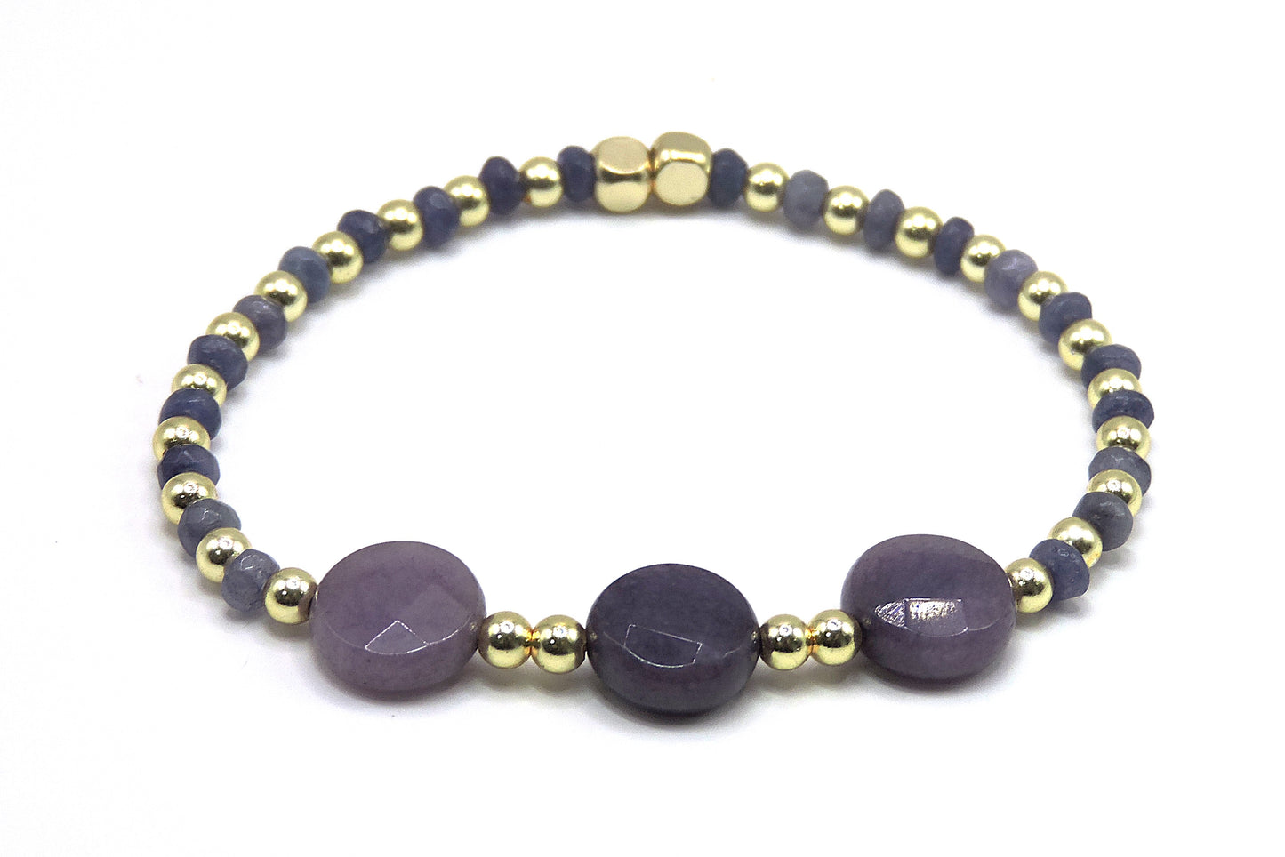Real stone bracelet in silver