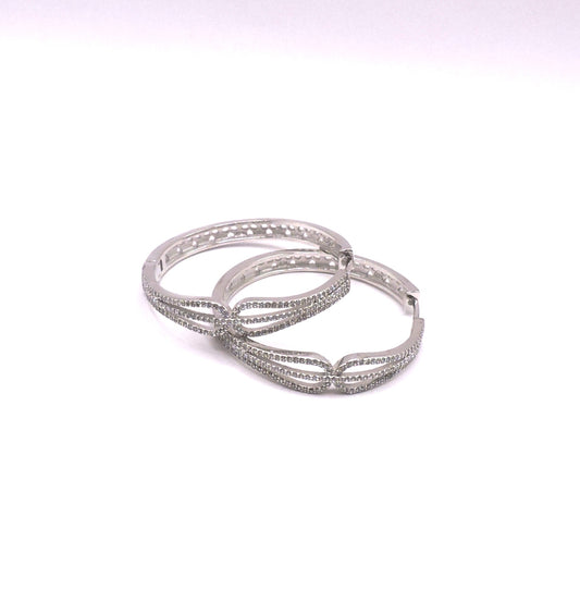 Silver Hoop Earring with Zircons