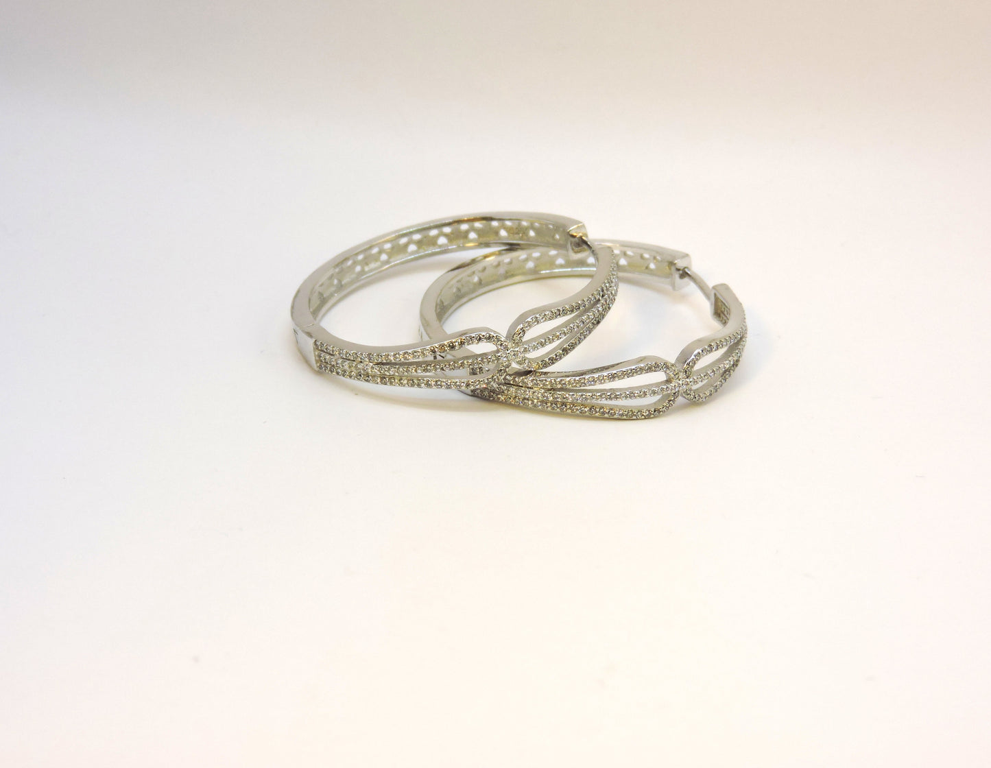 Silver Hoop Earring with Zircons