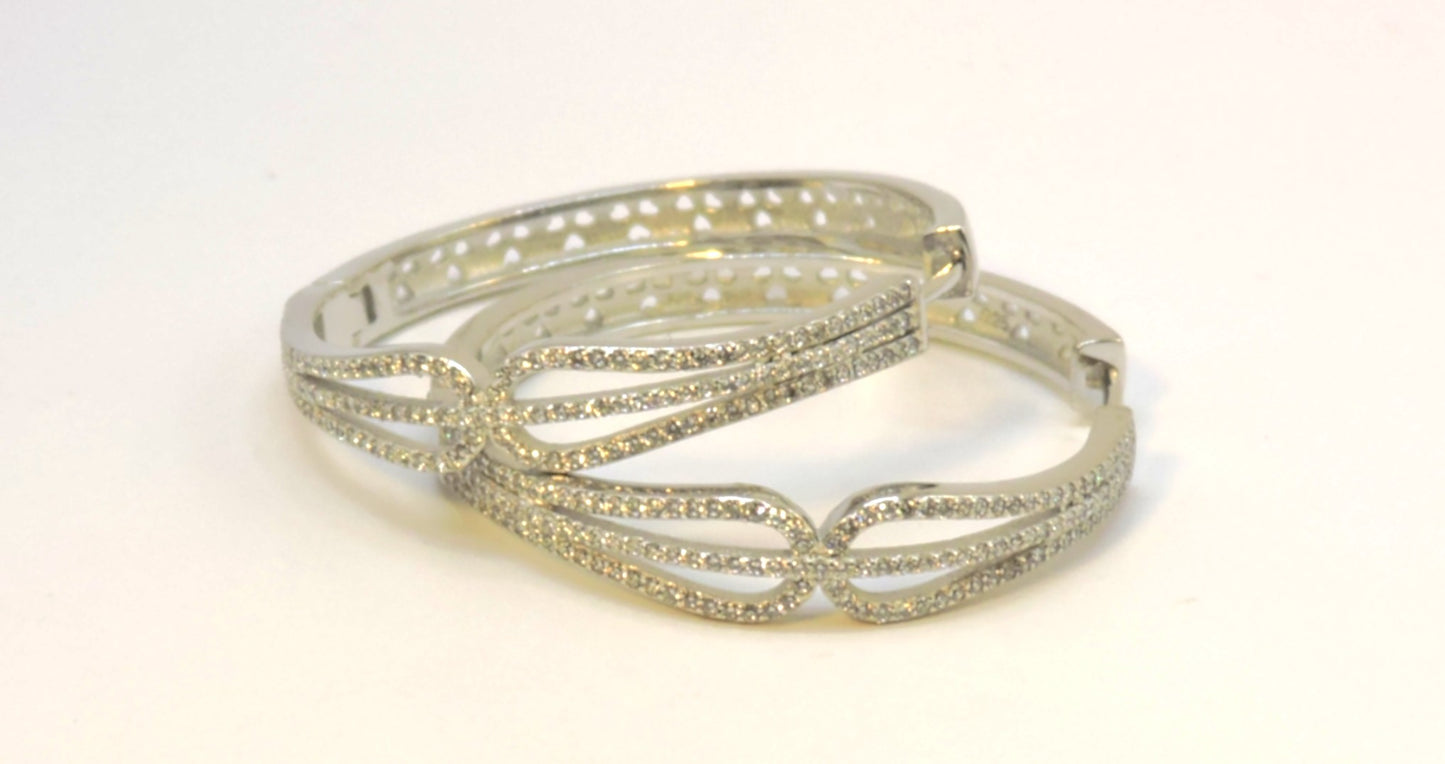 Silver Hoop Earring with Zircons