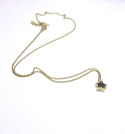 Gold-plated silver star necklace with turquoise.