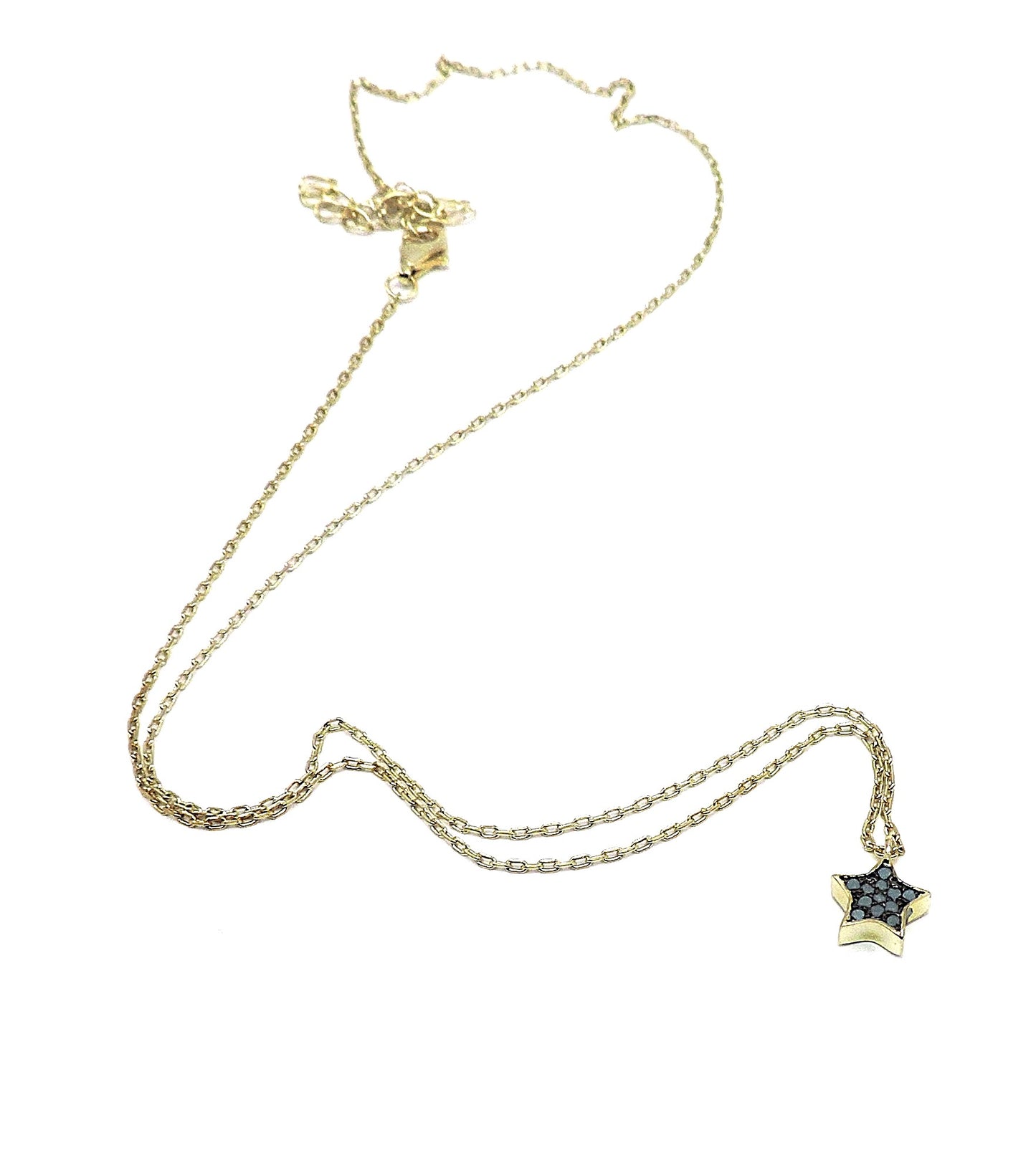 Gold-plated silver star necklace with turquoise.