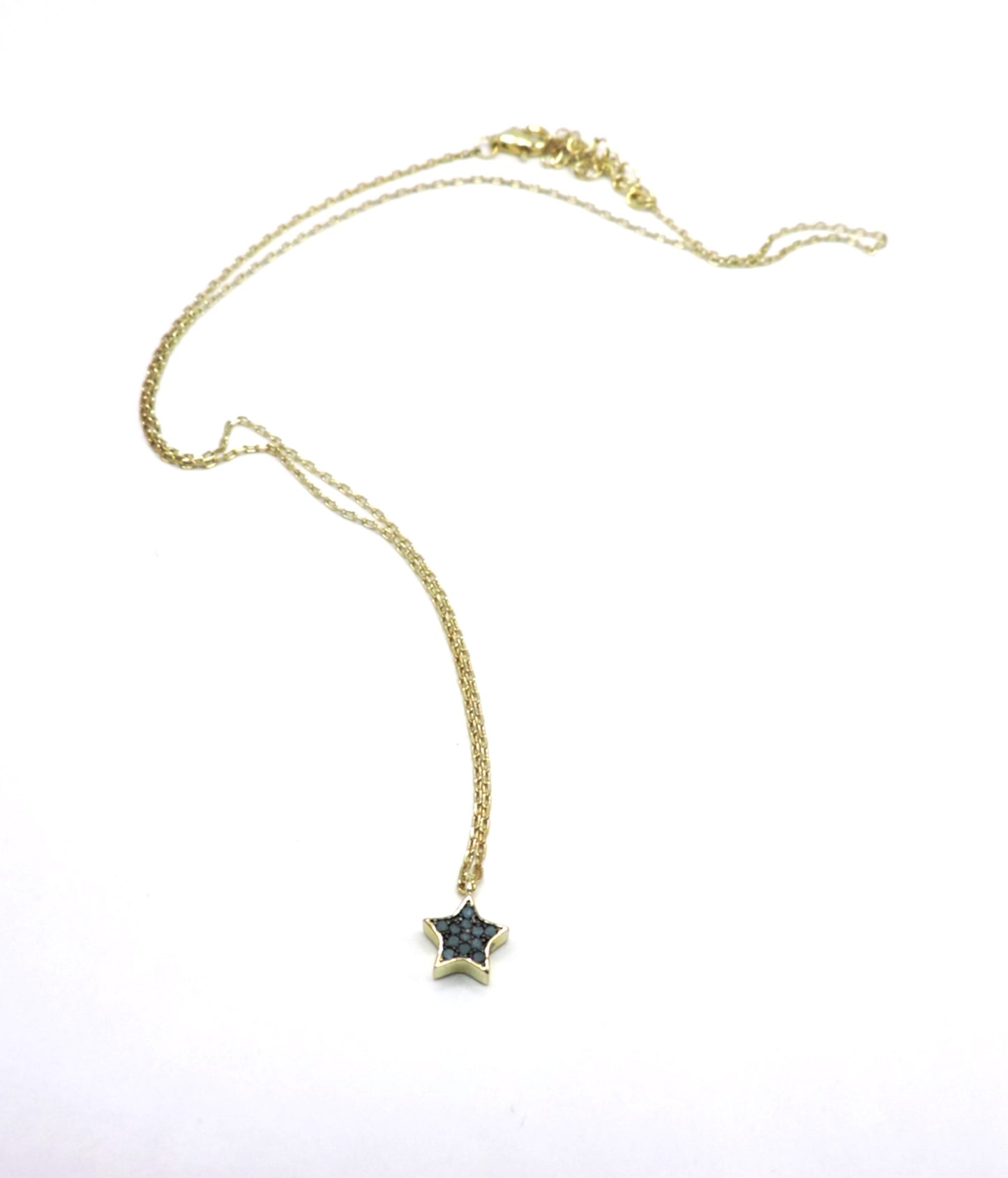 Gold-plated silver star necklace with turquoise.