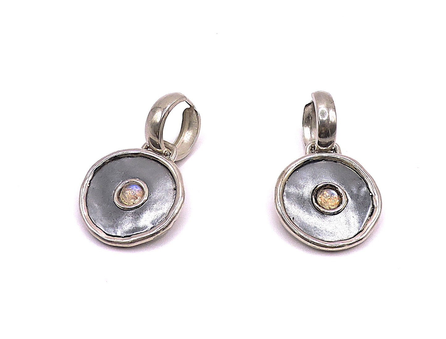 Silver Necklace and Pin with Hoops by Israeli Designer.