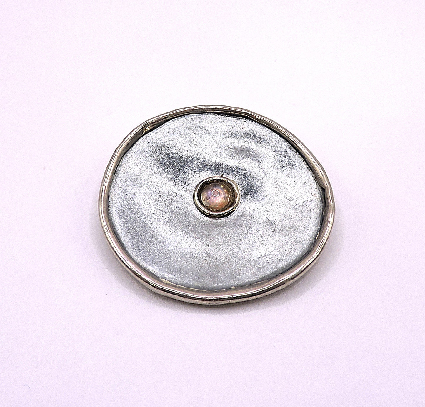Silver Necklace and Pin with Hoops by Israeli Designer.