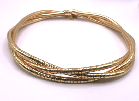 3-strand choker in gold-plated steel