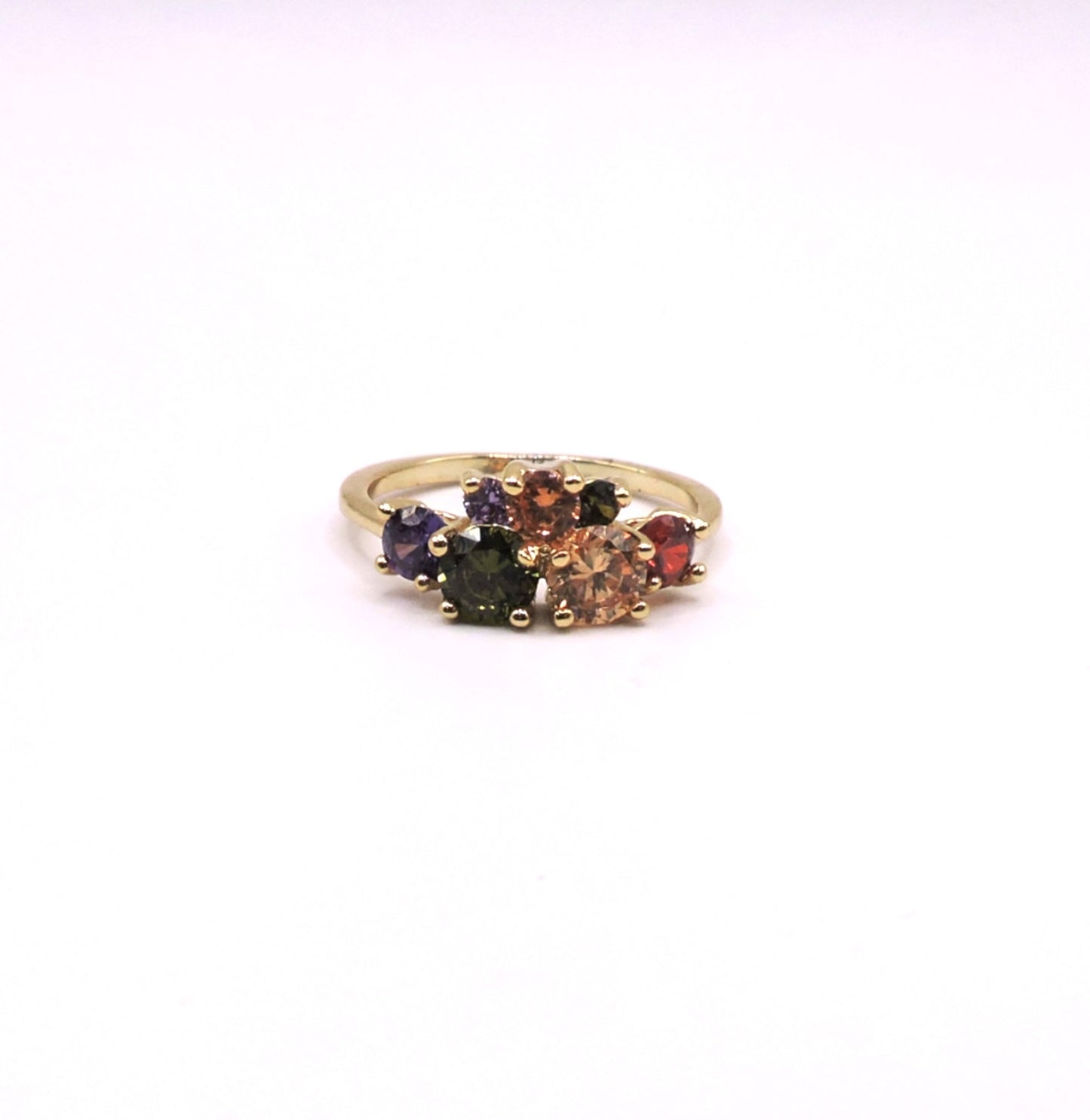 Golfilled Ring, With Colored Zircons