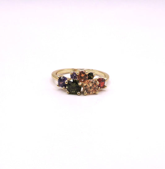Golfilled Ring, With Colored Zircons