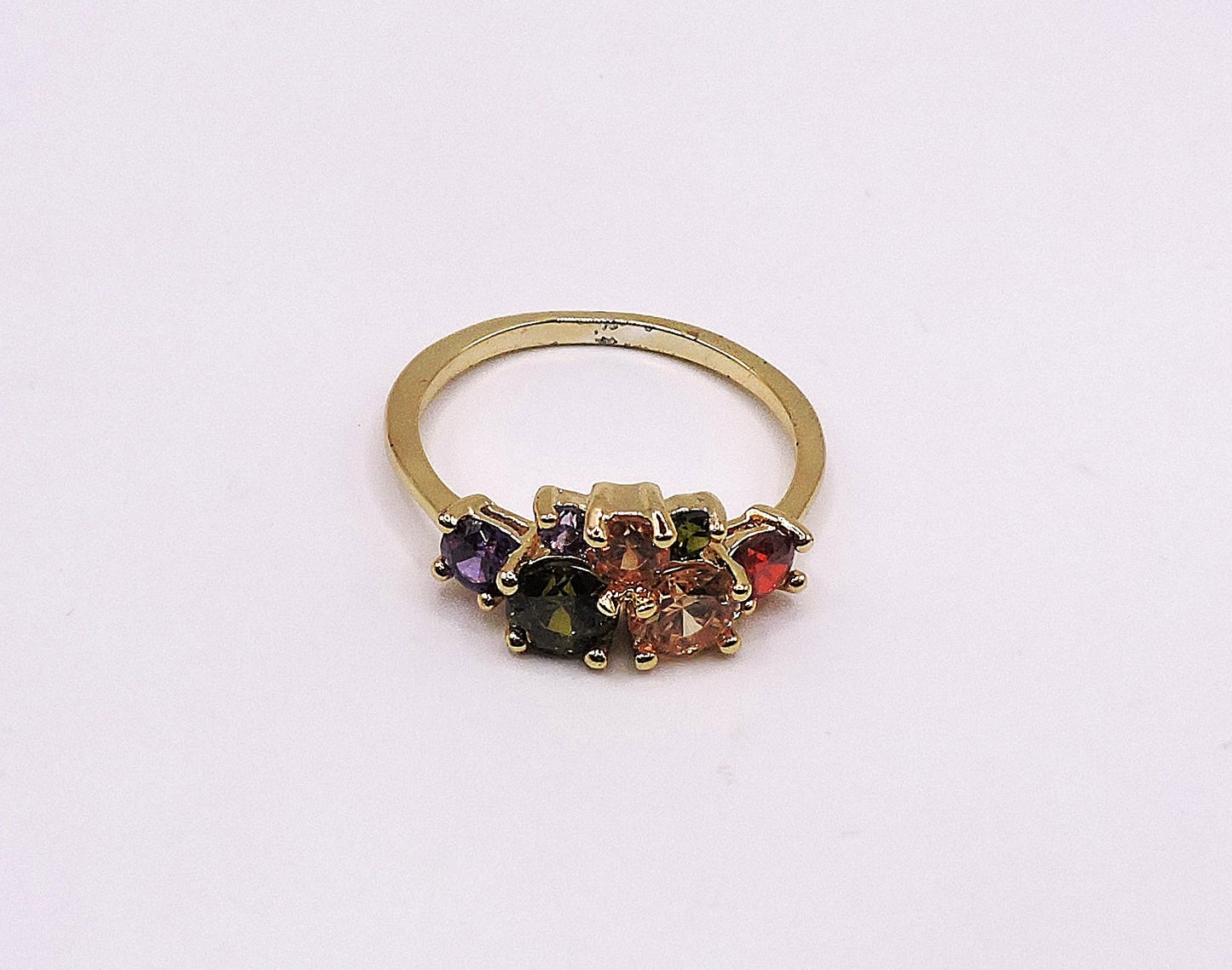 Golfilled Ring, With Colored Zircons