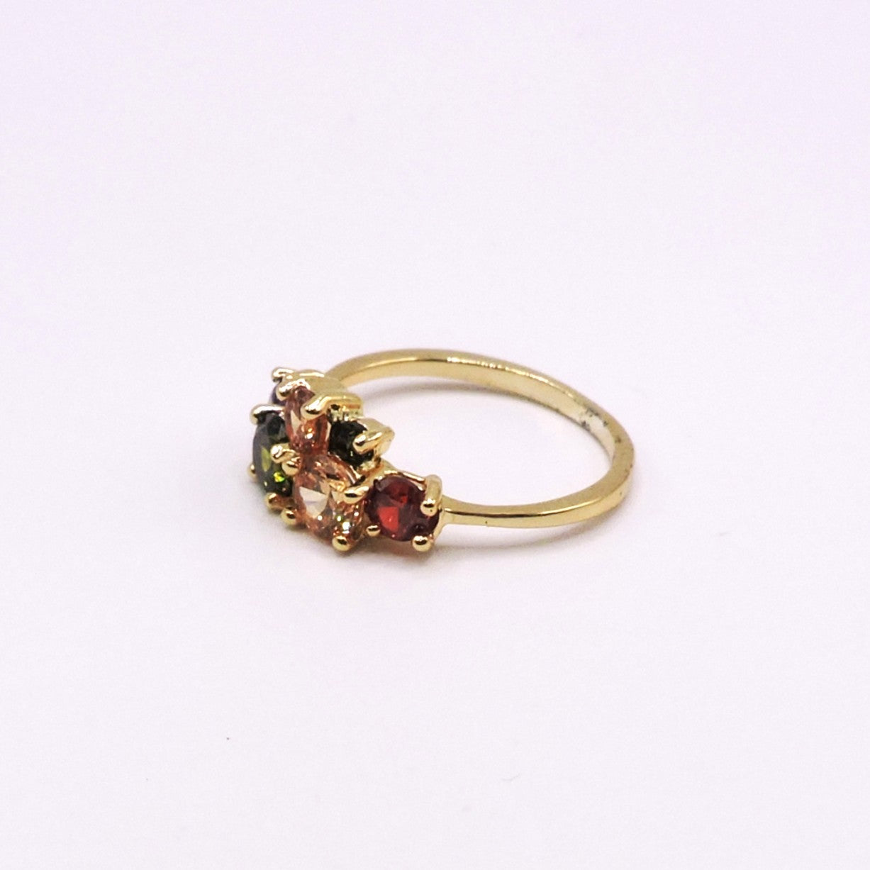 Golfilled Ring, With Colored Zircons