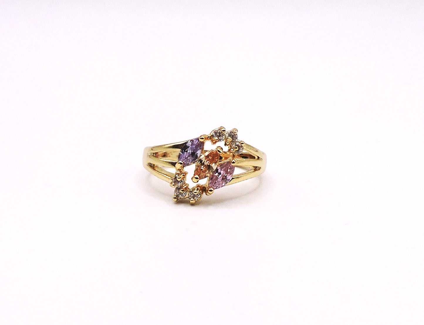 Gold-filled ring with colored zircons.Size 7