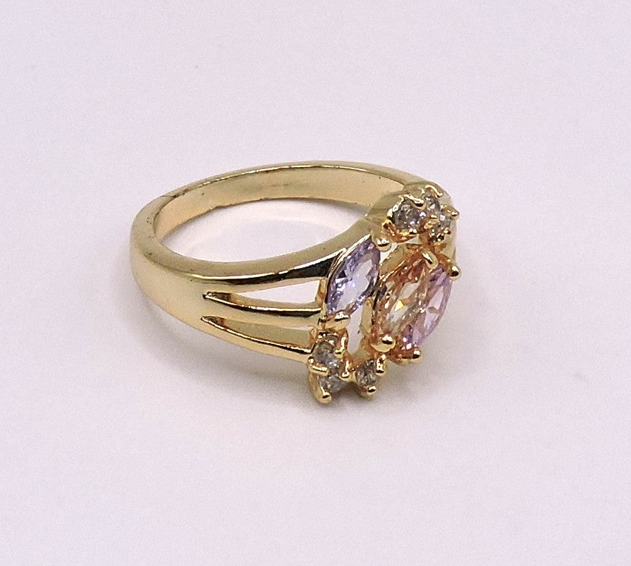 Gold-filled ring with colored zircons.Size 7