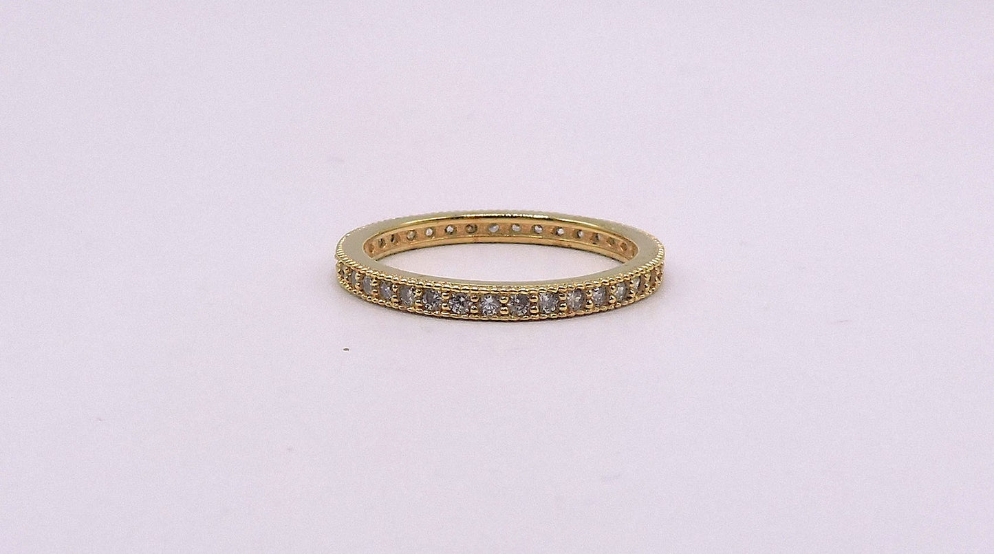 Gold-plated silver headband with zircons.Size 7