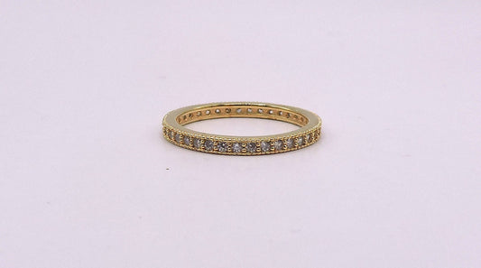 Gold-plated silver headband with zircons.Size 7